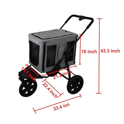 3 in 1 Dog Cat Stroller with Detachable 10 20 50 Lbs 2 Two
