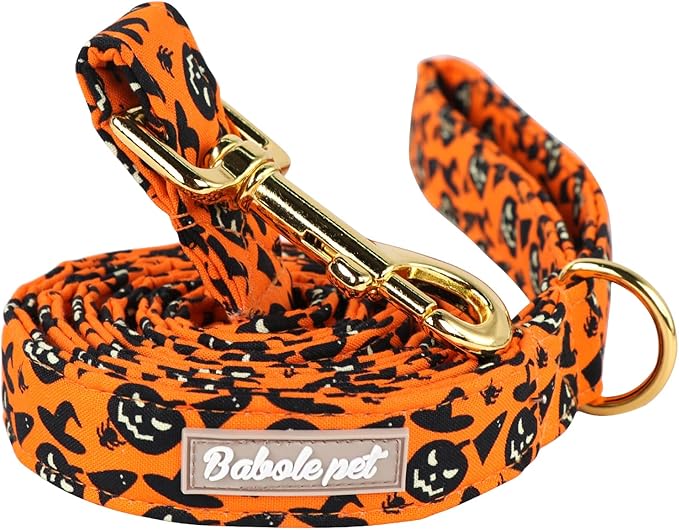 Halloween Dog Leash Durable Handmade Black Evil Pumpkin 150cm