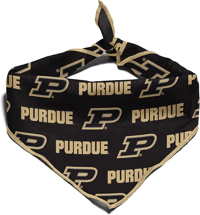 NCAA Officially Licensed Bandana for Dogs and Cats | Fits Pets Great Gift Idea | Easy-to-Tie (Small, Purdue Boilermakers)