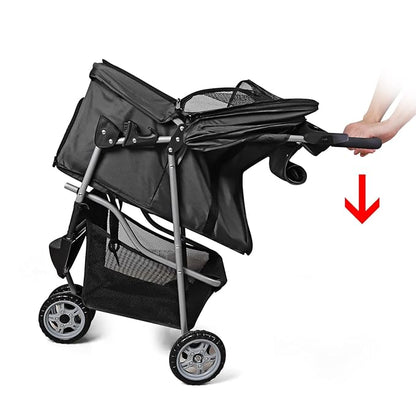 Pet Strollers for Small Medium Dogs & Cats 3-Wheel Dog