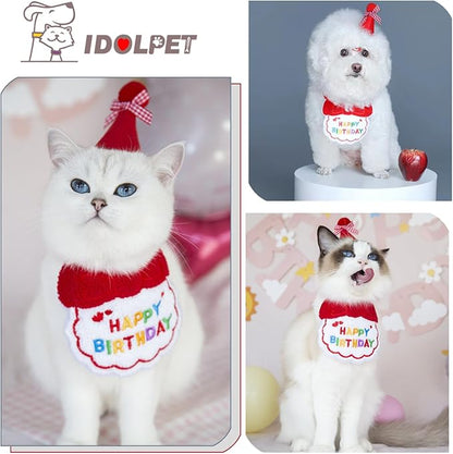 Dog Cat Birthday Party Supplies Outfit Bandana Bib