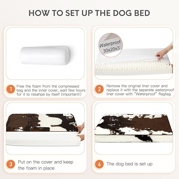 Bedfolks 4" Thick Orthopedic Dog Bed for Extra Large Dogs