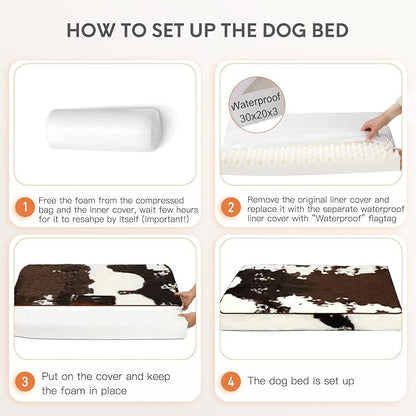 Bedfolks 4" Thick Orthopedic Dog Bed for Extra Large Dogs