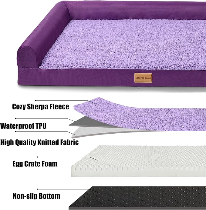 Patas Lague Orthopedic Jumbo Dog Bed for Extra Large Dogs 56''X40''