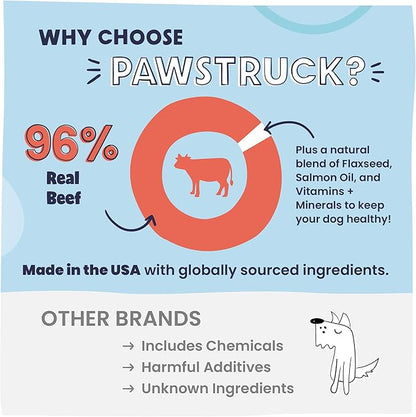 Pawstruck Vet Recommended Air Dried Dog Food Toppers for Picky Eaters - Made in USA with Real Beef - Premium All Natural Meal Mix-in Kibble Seasoning Enhancer - 8 oz - Packaging May Vary