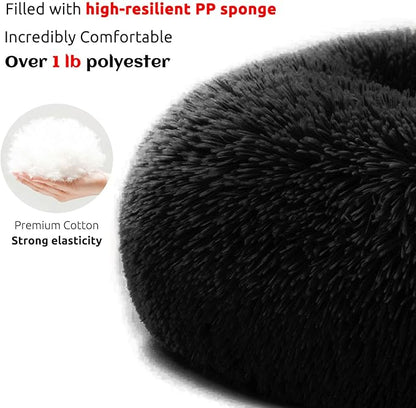 HACHIKITTY Calming Dog Sofa Bed Mat (30"x 27"x 6", Black)