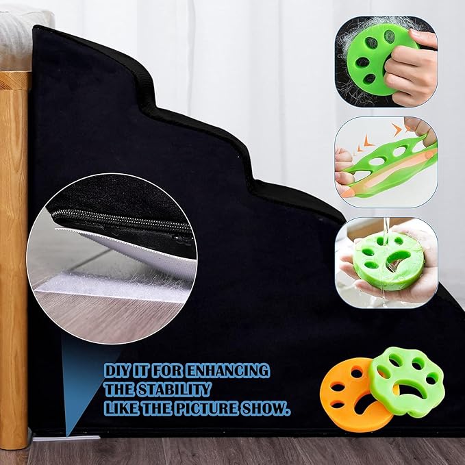 Foam Dog Stairs&Steps for Small Dogs for High Beds 26-28 Inches,Non-Slip