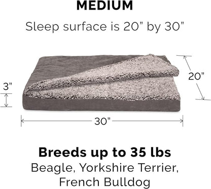 Furhaven Replacement Dog Bed Cover Berber & Suede Blanket Top Mattress