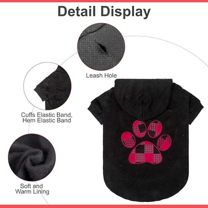 KOOLTAIL Plaid Dog Hoodie Pet Clothes Sweater with Hat and Pocket for Small Medium Large Size Dogs