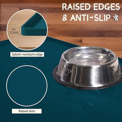 MateeyLife Silicone Cat & Dog Food Mat for Floors Waterproof