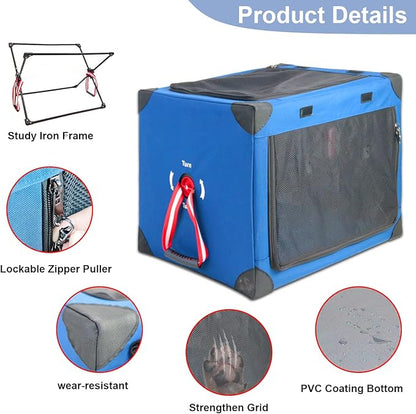 Collapsible Soft Dog Crate 25.6 x 17.7 Inch