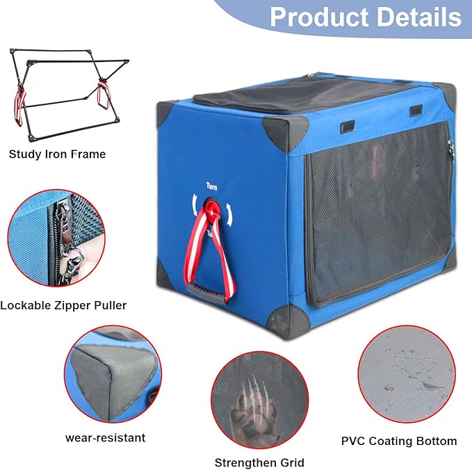 Collapsible Soft Dog Crate 19.6 x 13 Inch