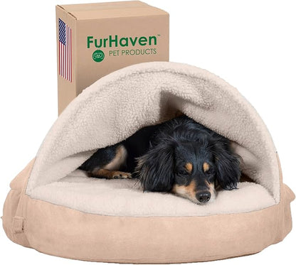 Furhaven 26" Round Cooling Gel Dog Bed for Medium/Small Dogs w/ Removable Washable Cover 30 lbs 26-inch