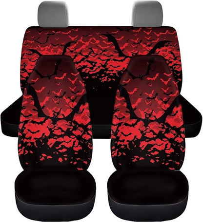 Halloween Blood Bat Car Seat Cover Set Front