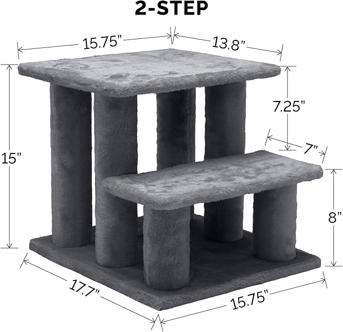 Furhaven Steady Paws Multi-Step Pet Stairs for High Beds & Sofas 3-Step