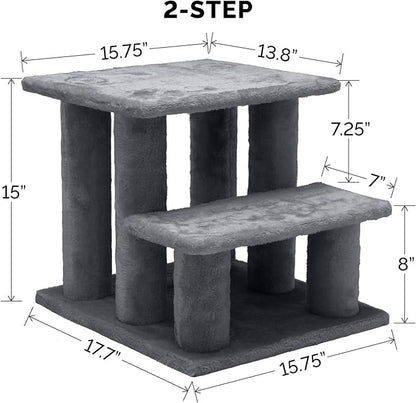 Furhaven Steady Paws Multi-Step Pet Stairs for High Beds & Sofas 3-Step