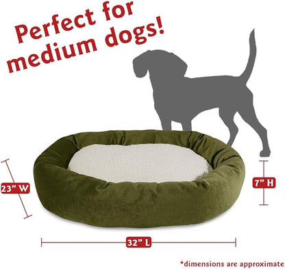 32 inch Fern Villa Collection Sherpa Bagel Dog Bed