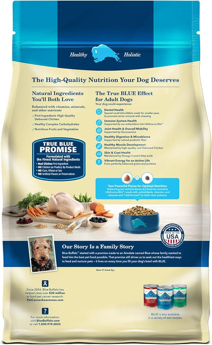 Blue Buffalo Life Protection Formula Adult Small Bite Dry Dog Food, Helps Build and Maintain Strong Muscles, Made with Natural Ingredients, Chicken & Brown Rice Recipe, 15-lb. Bag