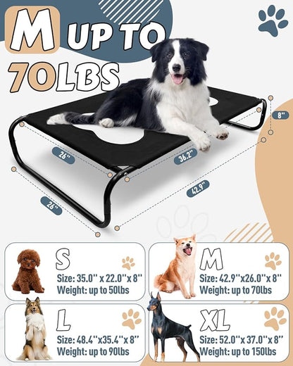 Cooling Elevated Dog Bed 43"x 26" 8" High