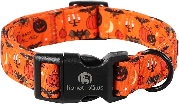 Lionet Paws Halloween Dogs Collar Orange 8-12 inches