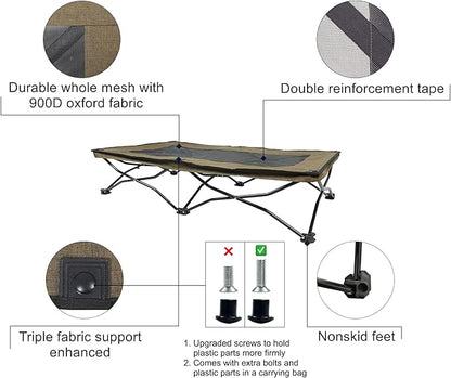 Folding Outdoor Raised Elevated Cooling Dog Cot Beds for Large Dogs 47 Inches