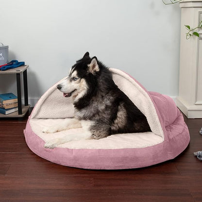 Furhaven 44" Round Memory Foam Dog Bed for Large Dogs w/ Removable Washable Cover 80 lbs 44-inch