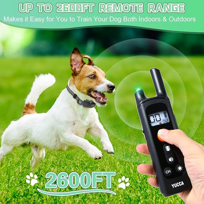 Yucca Dog Shock Collar with Remote 2600Ft 4 Training 60-100 lbs