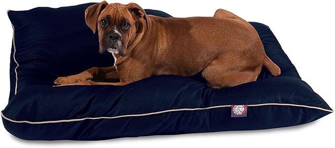 Majestic Pet Rectangle Large Dog Bed Washable – Non Slip Comfy Pet Bed – Dog Crate Bed Super Value Pillow Dog Bed – Dog Kennel Bed for Sleeping 46 x 35 Inch