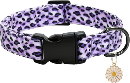 Leopard Patterns Dog Collar with Pendant