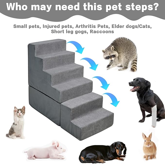 Dog Stairs 30 inches High 28-34 inches 33D Foam 30 inches,