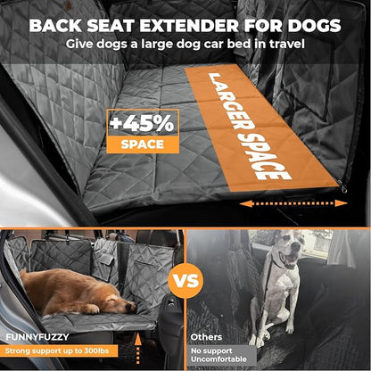 FUNNYFUZZY back seat extender for dogs 100% Waterproof