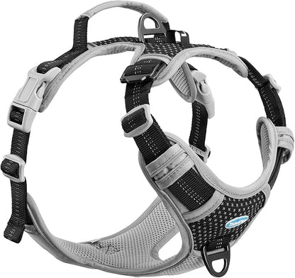 ThinkPet No Pull Harness Breathable Sport Harness with Handle-Dog Harnesses Reflective Adjustable for Medium Large Dogs,Back/Front Clip for Easy Control