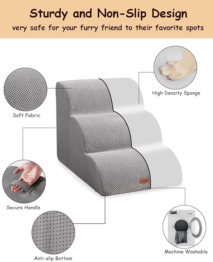 Dog Stairs for Small Dogs 3 Steps