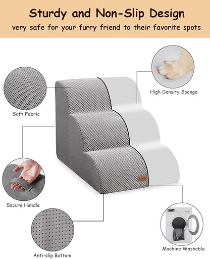 Dog Stairs for Small Dogs 3 Steps