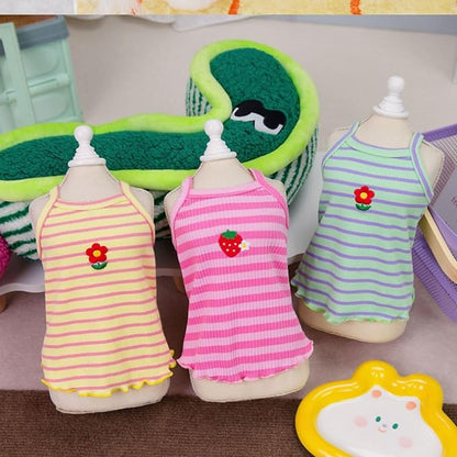 Cute Summer Dog T Shirt Striped Pet T-Shirts