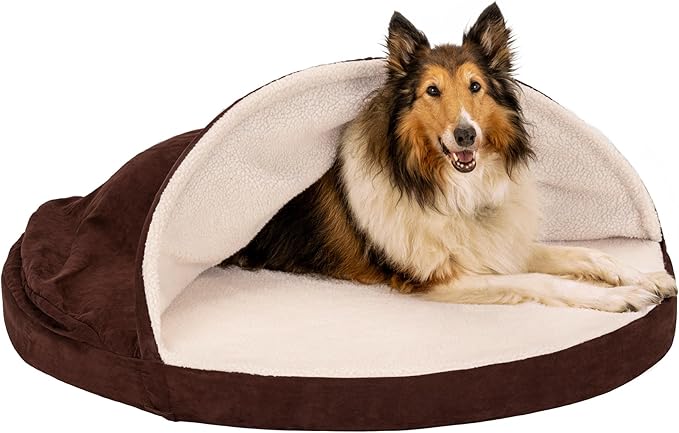 Furhaven 44" Round Cooling Gel Dog Bed for Large Dogs w/ Removable Washable Cover 80 lbs 44-inch