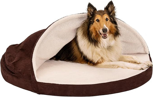 Furhaven 44" Round Cooling Gel Dog Bed for Large Dogs w/ Removable Washable Cover 80 lbs 44-inch
