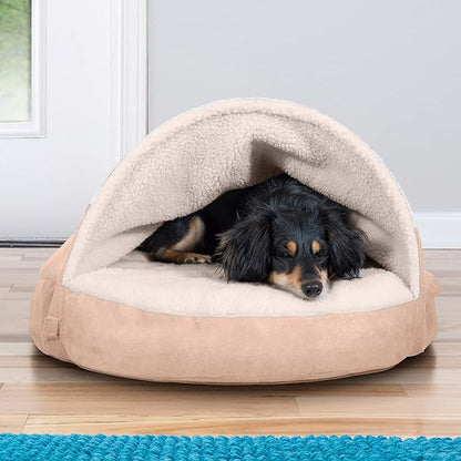 Furhaven 26" Round Cooling Gel Dog Bed for Medium/Small Dogs w/ Removable Washable Cover 30 lbs 26-inch