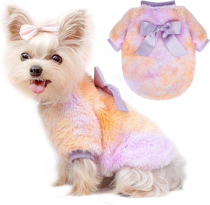 Dog Sweaters for Small Dogs Girl Boy Winter Tie-Dye Puppy Sweater Warm Pet Clothes Outfits for Chihuahua Yorkie Shih Tzu Teacup Cold Weather Dog Coat Spring Cat Apparel (Small 3)