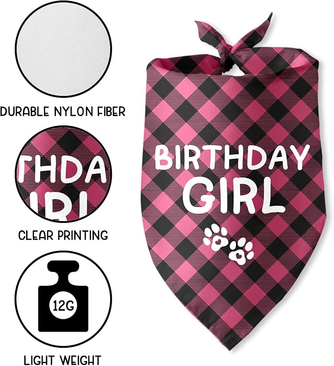 Birthday Girl Dog Birthday Bandana Girl Pink Dog