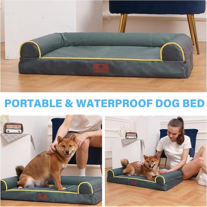 Hygge Hush 100% Waterproof Dog Bed Bottom(Grey,42"x30")