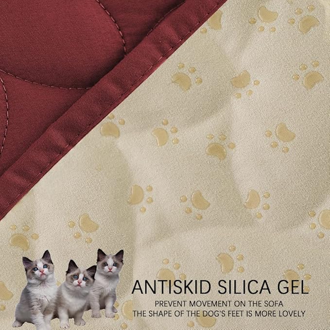 Ameritex Pet Bed Cover Dog Bed Blanket for Sofa and Furniture Waterproof New Pattern Design (30x70 Inch, Burgundy)