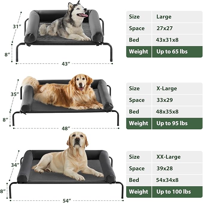 RRPETHOME Extra Large Elevated Cooling Dog Bed