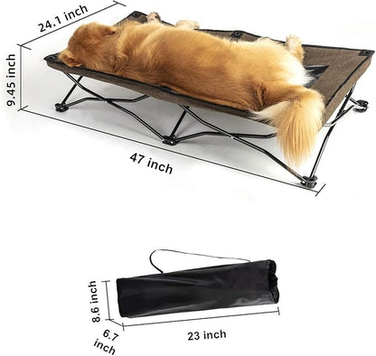 Folding Outdoor Raised Elevated Cooling Dog Cot Beds for Large Dogs 47 Inches