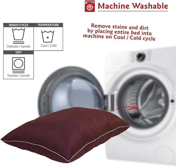 Majestic Pet Rectangle Large Dog Bed Washable – Non Slip Comfy Pet Bed – Dog Crate Bed Super Value Pillow Dog Bed – Dog Kennel Bed for Sleeping 46 x 35 Inch