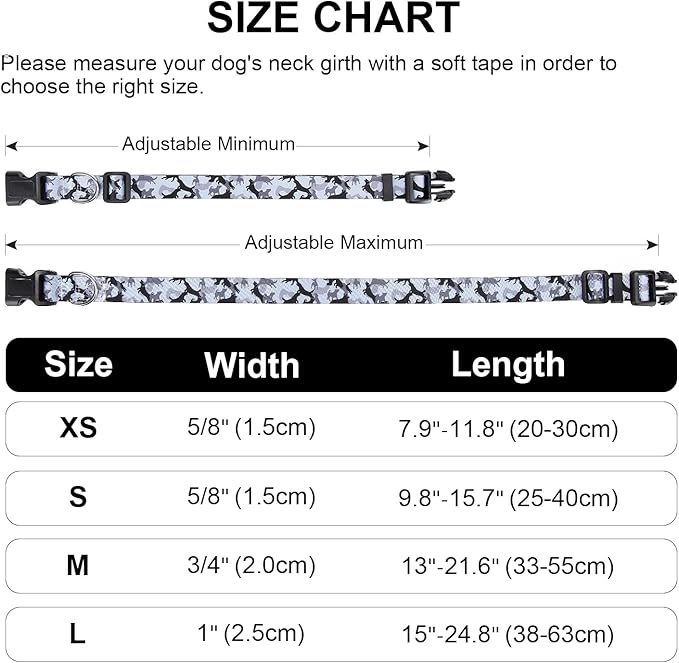 Adjustable Dog Collar with Patterns