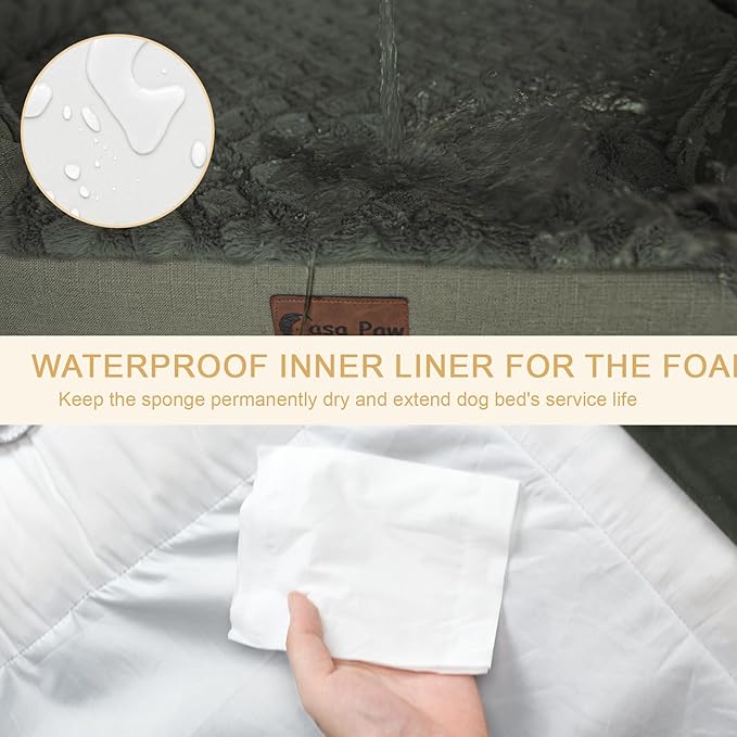 Memory Foam Large Dog Bed with Bolsters