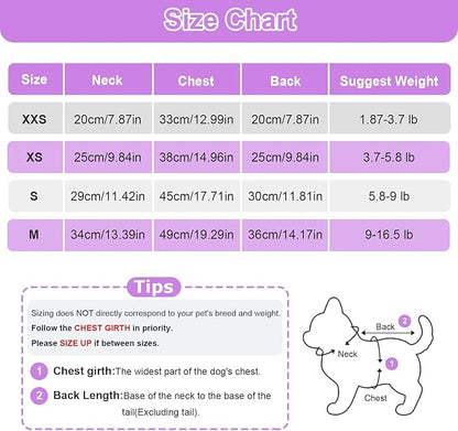 Dog Pajamas Small Dog Sweaters - Winter Warm Dog Jumpsuit, Soft and Stretchy 4 Legged Fleece Dog Clothes for Small Dogs Girl Boy (Medium, Purple)