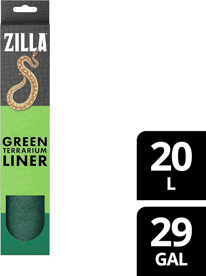 Zilla Reptile Terrarium Bedding Substrate Floor Liner, Green, 20L/29G, 11.75" x 29.5"