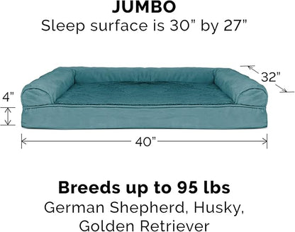 Furhaven Orthopedic Dog Bed for Large Dogs w/ Removable Bolsters & Washable Cover 95 lbs